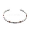 Brass Open Cuff Bangles for Women BJEW-G736-12P-02-2