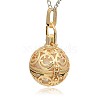 Golden Tone Brass Hollow Round Cage Pendants KK-J216-12G-2