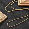 2mm Rack Plating Brass Box Chain Necklaces for Women Men MAK-L044-60G-3