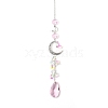 Glass Moon Hanging Suncatcher Pendant Decoration DJEW-PW0008-10B-1