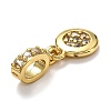 Brass Micro Pave Clear Cubic Zirconia European Dangle Charms ZIRC-H119-03G-3