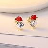 Zinc Alloy Enamel Santa Hat Stud Earrings FS-WGF8A0B-01-4