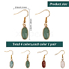 4 Pair 4 Style Natural & Synthetic Mixed Gemstone Oval Dangle Earrings with Iron Pins EJEW-AB00043-2