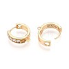 Brass Micro Pave Cubic Zirconia Hoop Earring Finding KK-N261-25G-2