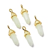 Luminous/Glow Bullet Glass Pointed Pendants GLAA-K058-01G-02-1