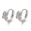 Brass Micro Pave Clear Cubic Zirconia Hoop Earrings EJEW-C121-06P-1