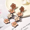 304 Stainless Steel Flower Dangle Stud Earrings EJEW-M074-05P-3