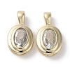 Brass Micro Pave Clear Cubic Zirconia Charms KK-G491-13G-1