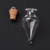 Teardrop Glass Cork Bottle Pendants AJEW-A041-01D-3