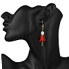 304 Stainless Steel Glass Human Dangle Earrings EJEW-MZ00484-3