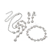 Brass Rhinestones Necklaces & Earring & Bracelets Sets for Women WGF929C-02-1