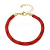 Braided Round Polyester Cord Bracelet Makings FB-CBAEDA0-01G-27-1