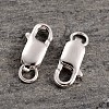Platinum Plated 925 Sterling Silver Lobster Claw Clasps STER-K014-H154-14mm-P-1
