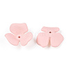 3-Petal Spray Painted Acrylic Bead Caps MACR-N007-01D-1-2