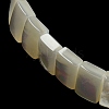 Natural White Shell Rectangle Dominoes Beaded Stretch Bracelets BJEW-N030-01A-3