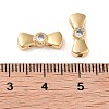 Brass Pave Clear Cubic Zirconia Bowknot Multi-Strand Links LS-KK-B102-37A-01G-3