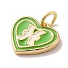 Real 18K Gold Plated Brass Enamel Pendants KK-M273-06B-G-2