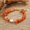 Elegant Bohemian Style Natural Red Agate Chip Beaded Bracelets WW5494-5-1
