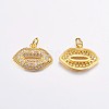 Brass Micro Pave Cubic Zirconia Pendants ZIRC-G128-10-3