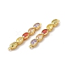 Rack Plating Brass Colorful Cubic Zirconia Connector Charms KK-A177-04G-3