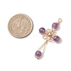 4Pcs 4 Styles Natural Amethyst Pendants PALLOY-TA00326-01-2