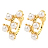 Rack Plating Brass ABS Imitation Pearl Clip-on Earrings EJEW-B061-10G-1