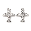 Brass Micro Pave Clear Cubic Zirconia Charms ZIRC-L105-15P-1