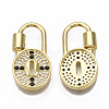 Brass Micro Pave Cubic Zirconia Screw Carabiner Lock Charm ZIRC-R110-017-NF-2