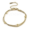 304 Stainless Steel Rope Chain Bracelets BJEW-R003-04G-02-2