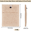 Cotton & Linen Book Sleeve with Button & Front Pocket ABAG-WH20005-14B-02-2