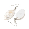 Rack Plating Brass Natural White Shell Dangle Earrings EJEW-N055-52K-2