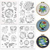 4 Sheets 11.6x8.2 Inch Stick and Stitch Embroidery Patterns DIY-WH0455-189-1