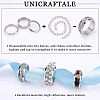 Unicraftale 9Pcs 3 Style 316 Stainless Steel Grooved Finger Ring Settings STAS-UN0034-96-4