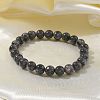 Natural Larvikite Bead Stretch Bracelets BJEW-K212-B-046-3