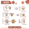 12 Sets 12 Styles Brass Magnetic Clasps FIND-TA0002-20-3