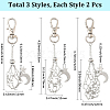 6Pcs 3 Styles Moon Alloy Swivel Lobster Claw Clasps & Brass Cable Chains AJEW-SC0003-98P-2