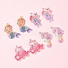 8Pcs 4 Styles Ocean Theme Transparent Resin Pendants CRES-FS0001-17-7