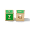 Rack Plating Brass Enamel Beads KK-B060-04G-02Z-1