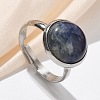 Half Round Natural Sodalite Finger Rings RJEW-M062-01P-09-1