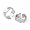 Non-Tarnish Ion Plating(IP) 304 Stainless Steel Cuff Ring for Women RJEW-C060-12P-4