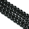 Natural Dyed & Heated Black Onyx Round Beads Strand X-G-L087-12mm-01-2
