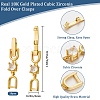 10Pcs Brass with Cubic Zirconia Fold Over Clasps ZIRC-BBC0002-67G-2