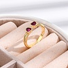 Rack Plating Brass Micro Pave Cubic Zirconia Cuff Finger Rings for Women RJEW-M028-11G-4