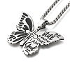 304 Stainless Steel Be Still & Know Butterfly Pendant Box Chain Necklaces STAS-D196-06P-2