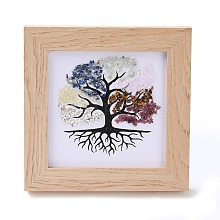 Tree of Life Gemstone Chips Picture Frame Stand DJEW-F021-02D