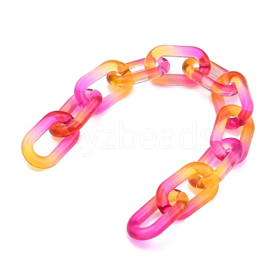 Handmade Two Tone Transparent Acrylic Cable Chains AJEW-JB00840-02-1