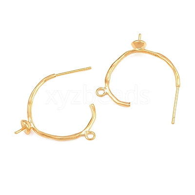 Brass Stud Earring Findings KK-CBA866A-11G-1