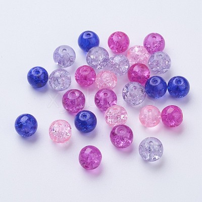 Baking Paint Crackle Glass Beads DGLA-X0006-8mm-02-1