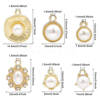 12Pcs 6 Style Alloy Stud Earring Findings EJEW-CA0001-06-1