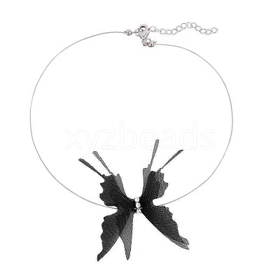 Butterfly Gauze Crystal Rhinestone Choker Necklaces FS-WG41A31-02-1